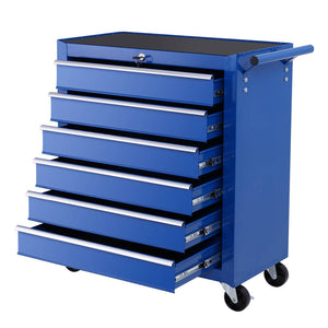 Giantz Tool Box Trolley Chest Cabinet 6 Drawers Cart Garage Toolbox Set Blue