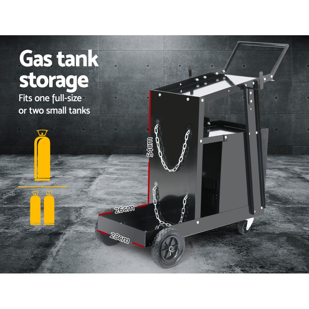 Giantz 4 Drawer Welding Trolley - Black