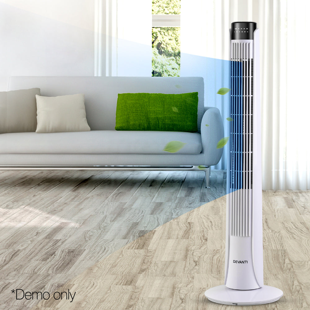 Devanti Portable Tower Fan - White