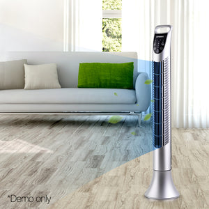 Devanti Portable Cross Flow Tower Fan - Silver