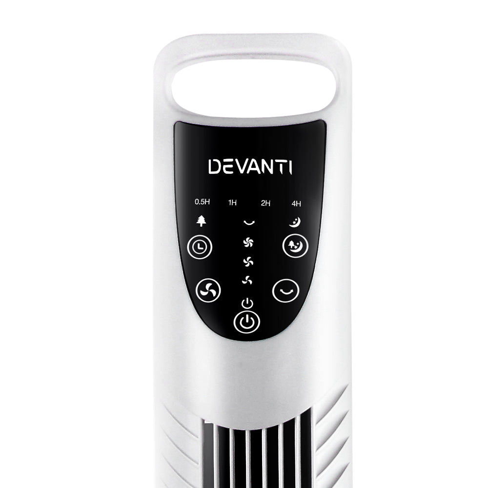 Devanti Portable Cross Flow Tower Fan - White