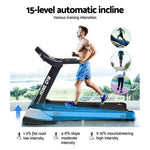 Everfit Electric Treadmill 48cm Incline Running Home Gym Fitness Machine Black