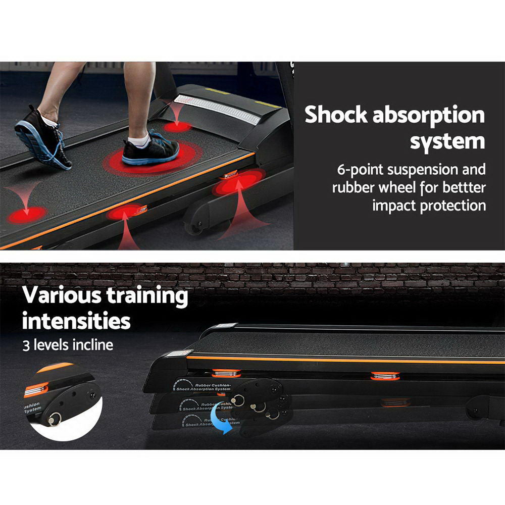 Everfit Electric Treadmill 42cm Running Home Gym Fitness Machine Black