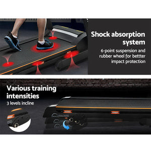 Everfit Electric Treadmill 42cm Running Home Gym Fitness Machine Black