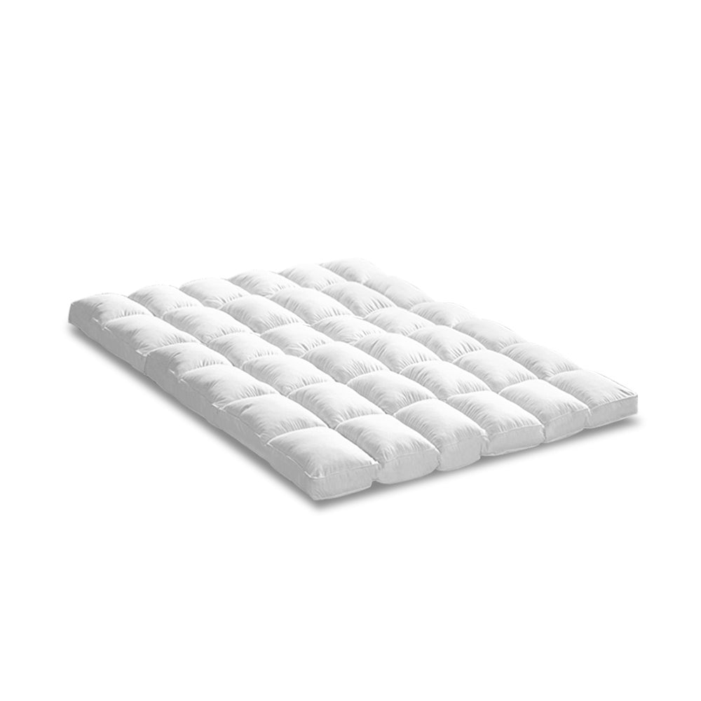 Giselle KING 1800GSM Mattress Topper Duck Feather Down 9cm Pillowtop Topper