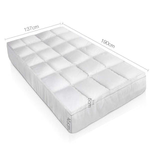 Giselle DOUBLE Mattress Topper Goose Feather Down 1000GSM Pillowtop Topper