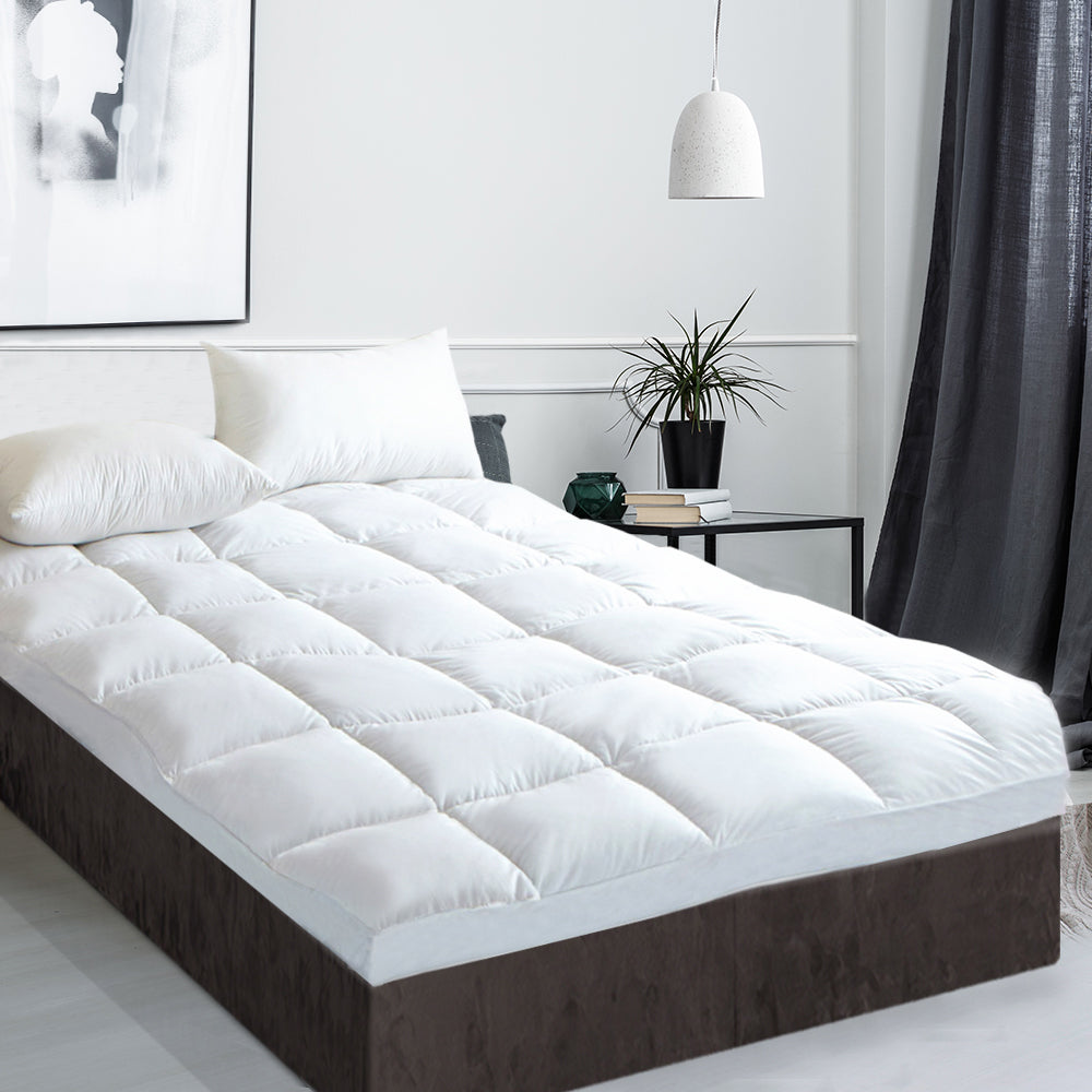 Giselle King SINGLE Mattress Topper Goose Feather Down 1000GSM Pillowtop Topper