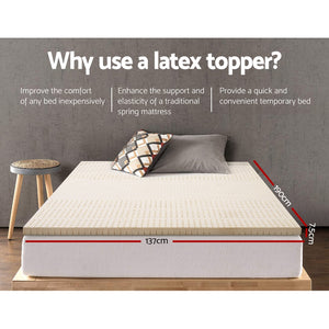Latex Mattress Topper Pad Mat Cover 7 Zone 100% Natural Memory Foam Pillowtop Underlay Alternative Double Size Bed High De...