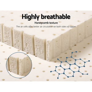 Latex Mattress Topper Pad Mat Cover 7 Zone 100% Natural Memory Foam Pillowtop Underlay Alternative Double Size Bed High De...
