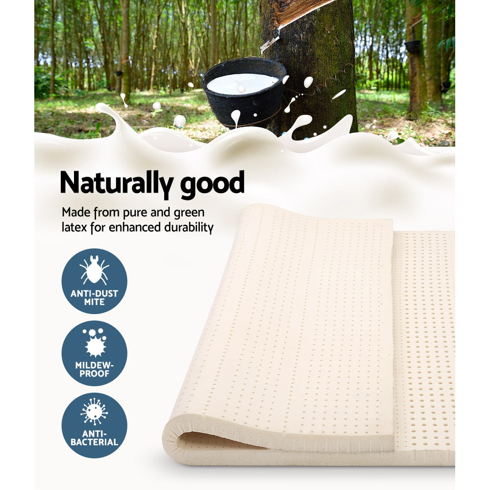 Latex Mattress Topper Pad Mat Cover 7 Zone 100% Natural Memory Foam Pillowtop Underlay Alternative Double Size Bed High De...