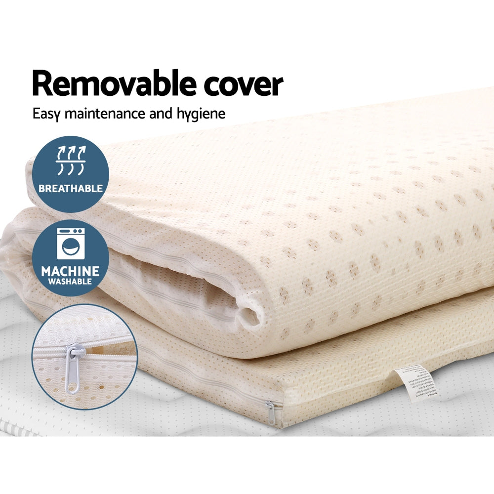 Latex Mattress Topper Pad Mat Cover 7 Zone 100% Natural Memory Foam Pillowtop Underlay Alternative Double Size Bed High De...