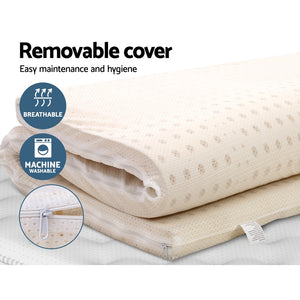 Latex Mattress Topper Pad Mat Cover 7 Zone 100% Natural Memory Foam Pillowtop Underlay Alternative Double Size Bed High De...