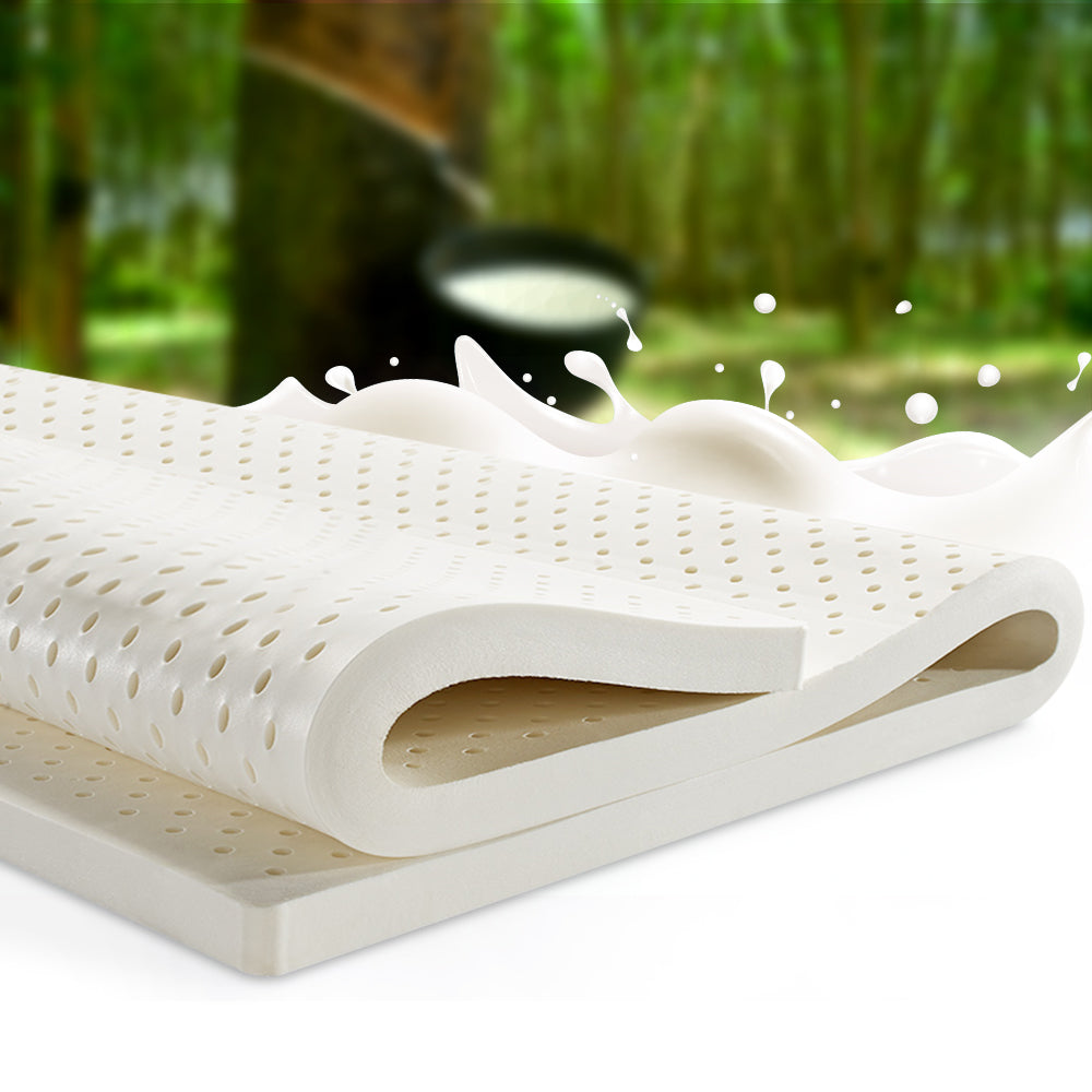 Latex Mattress Topper Pad Mat Cover 7 Zone 100% Natural Memory Foam Pillowtop Underlay Alternative Double Size Bed High De...