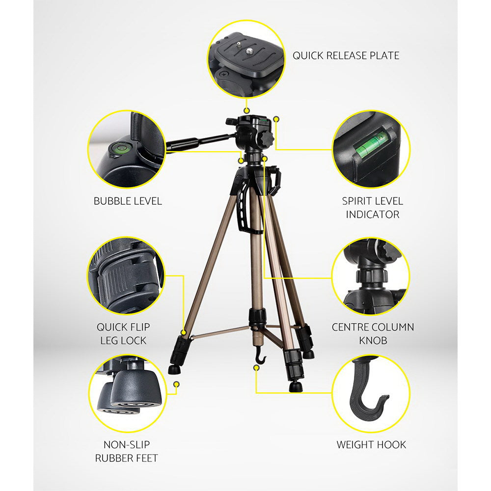 Weifeng 160cm Dual Bubble Level Camera Tripod 