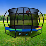 Everfit 10FT Trampoline With Basketball Hoop - Rainbow