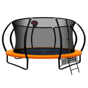 Everfit 14FT Trampoline With Basketball Hoop - Orange