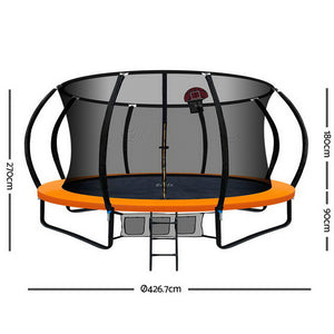 Everfit 14FT Trampoline With Basketball Hoop - Orange