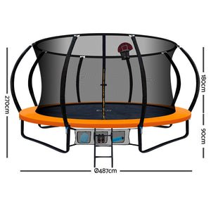 Everfit 16FT Trampoline With Basketball Hoop - Orange