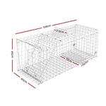 Humane Animal Trap Cage 108 x 40 x 45cm  - Silver