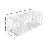 Humane Animal Trap Cage 150 x 50 x 53cm  - Silver