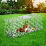 Humane Animal Trap Cage 66 x 23 x 25cm  - Silver