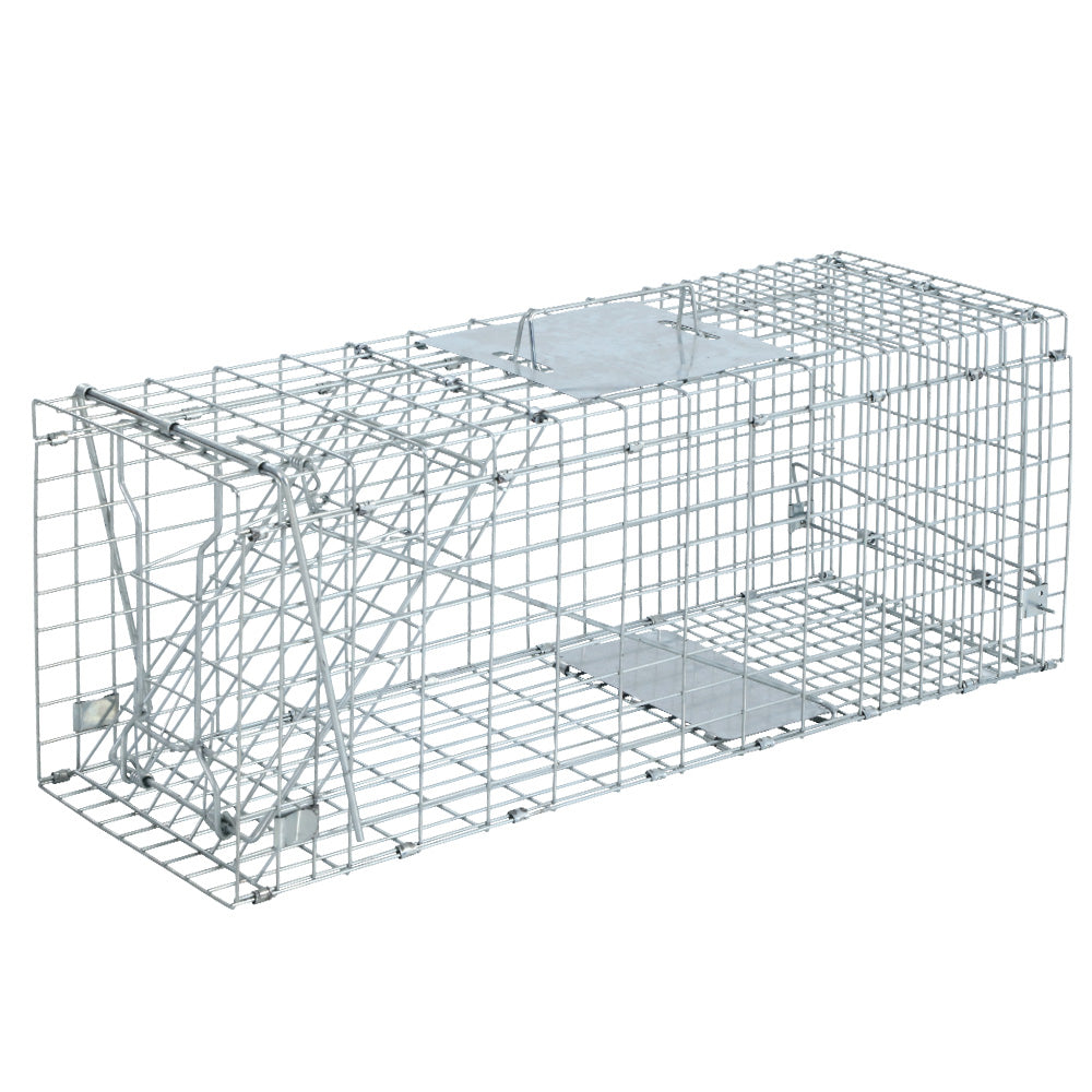 Humane Animal Trap Cage 94 x 34 x 36cm  - Silver