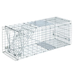 Humane Animal Trap Cage 94 x 34 x 36cm  - Silver