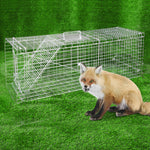 Humane Animal Trap Cage 94 x 34 x 36cm  - Silver