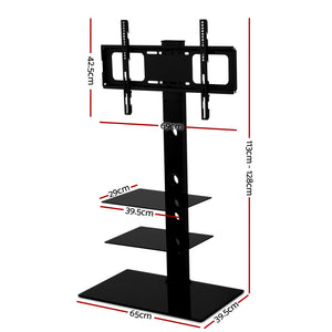 Artiss Floor TV Stand Brakcket Mount Swivel Height Adjustable 32 to 70 Inch Black