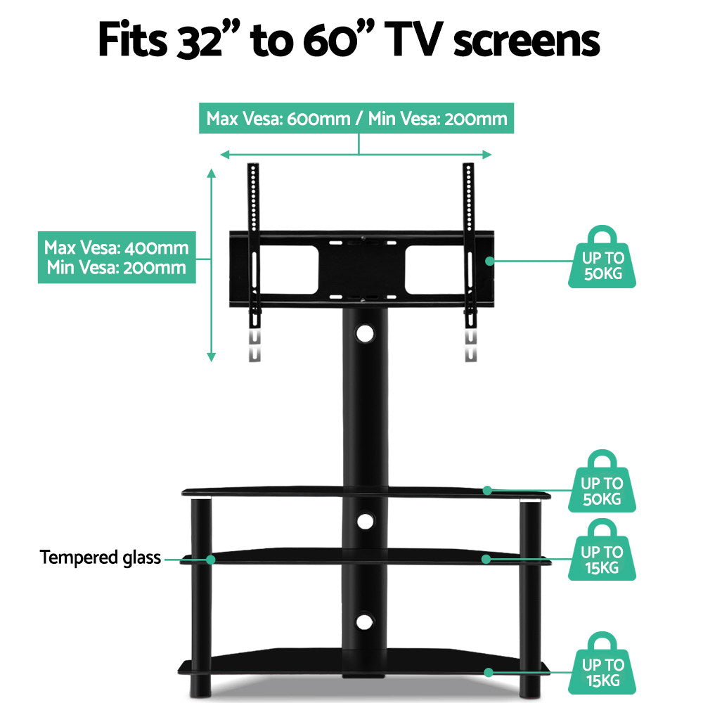 Artiss 3 Tier Floor TV Stand with Bracket Shelf Mount