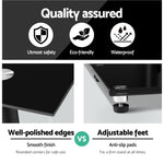 Artiss 2x Speaker Stand Tempered Glass Floor Stands Home Theatre 58cm Black