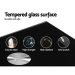 Artiss 2x Speaker Stand Tempered Glass Floor Stands Home Theatre 58cm Black