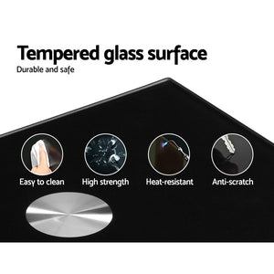 Artiss 2x Speaker Stand Tempered Glass Floor Stands Home Theatre 58cm Black