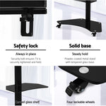 Artiss Floor TV Stand Brakcket Mount Swivel Height Adjustable 32 to 70 Inch Black