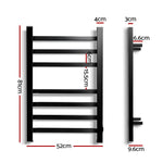 Heated Towel Rail Ladder Electric Warmer Heater 7 Bars Black