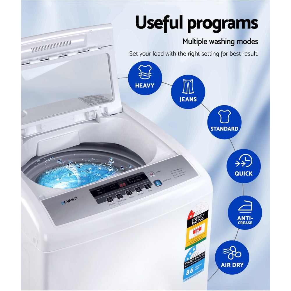 Devanti 7kg Top Load Washing Machine