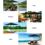 Instahut 3M Umbrella with Base Outdoor Pole Umbrellas Garden Stand Deck Black