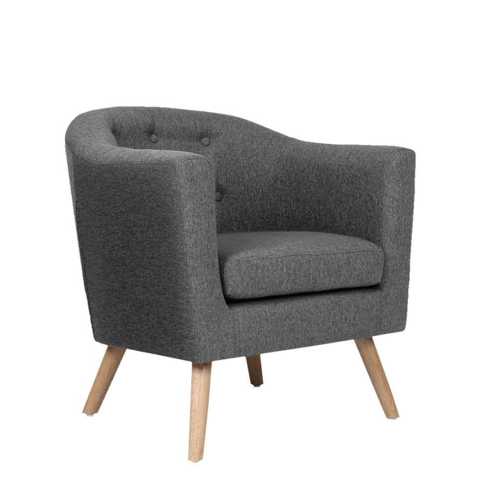 Artiss Fabric Dining Armchair - Grey