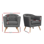 Artiss Fabric Dining Armchair - Grey