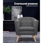 Artiss Fabric Dining Armchair - Grey