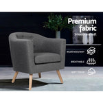 Artiss Fabric Dining Armchair - Grey