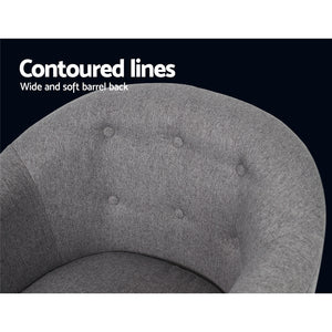 Artiss Fabric Dining Armchair - Grey