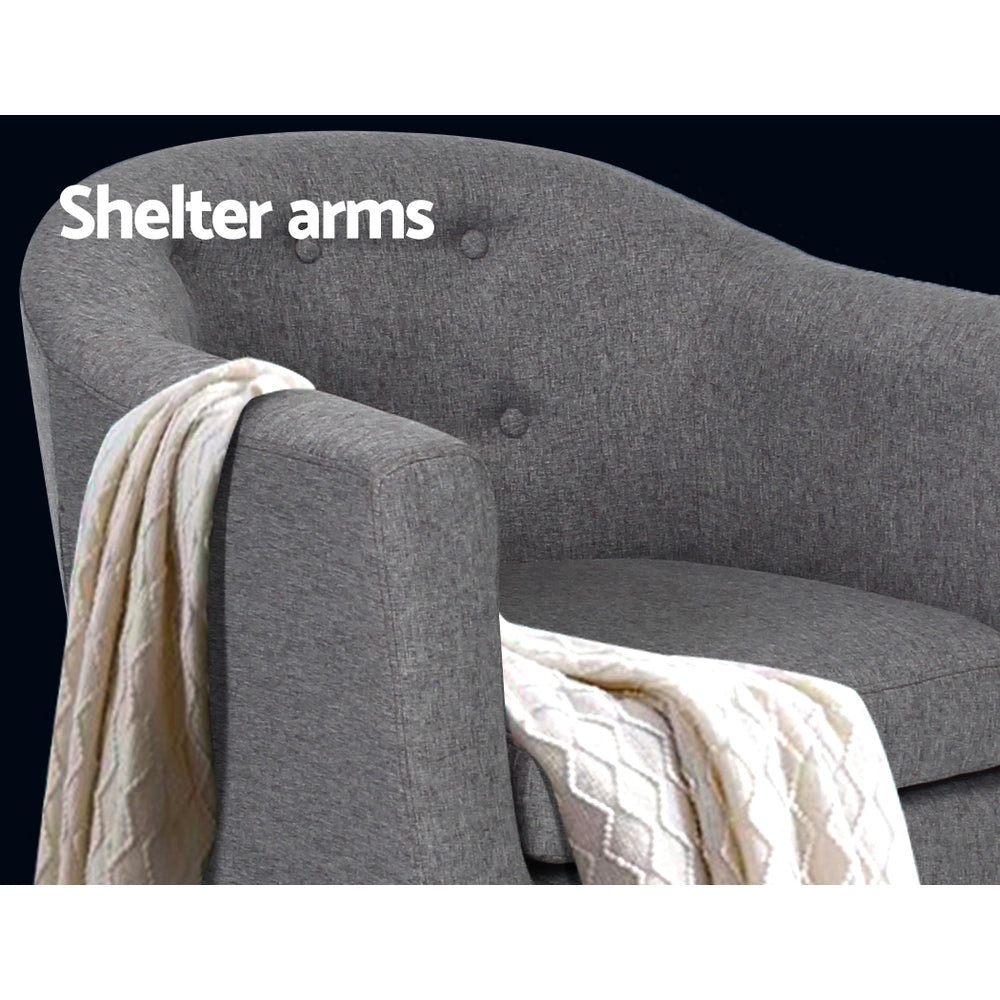 Artiss Fabric Dining Armchair - Grey