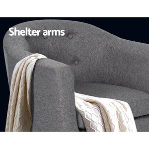 Artiss Fabric Dining Armchair - Grey