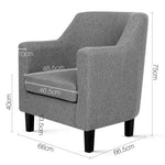 Artiss Fabric Dining Armchair - Grey