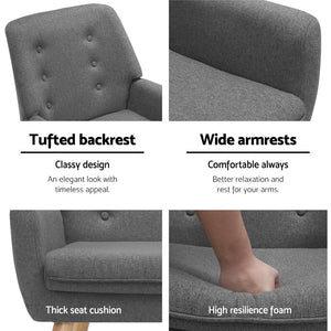 Artiss Fabric Dining Armchair - Grey