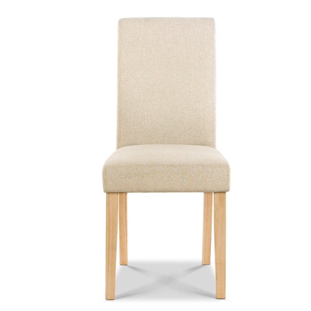 Artiss Set of 2 Fabric Dining Chair - Beige