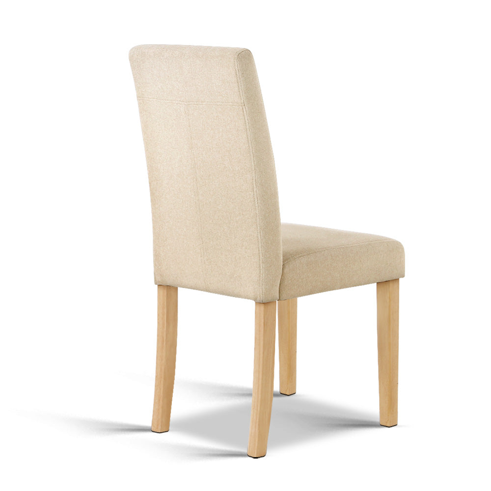 Artiss Set of 2 Fabric Dining Chair - Beige