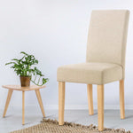 Artiss Set of 2 Fabric Dining Chair - Beige