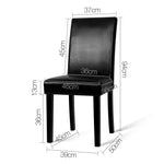 Artiss Set of 2 PU Leather Dining Chairs - Black